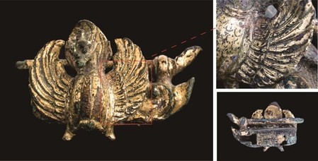 경주 황룡사터서 통일신라 금동봉황장식 자물쇠 출토