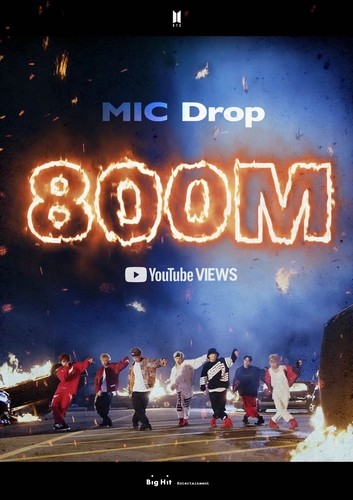 'MIC Drop' becomes 4th BTS music video to hit 800 mln views