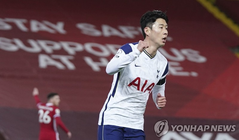 Son Heung-min nets his 11th goal this season over Liverpool