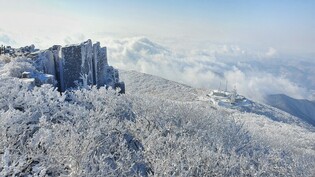 Fantastic view of Snow-covered peak