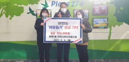 부산 북구 화명1동 지역사회보장협의체, 성금 기탁