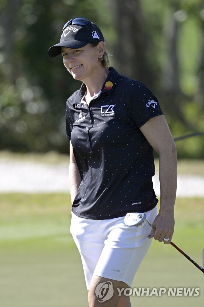 소렌스탐 LPGA투어 복귀전에 가족 총출동…남편이 캐디