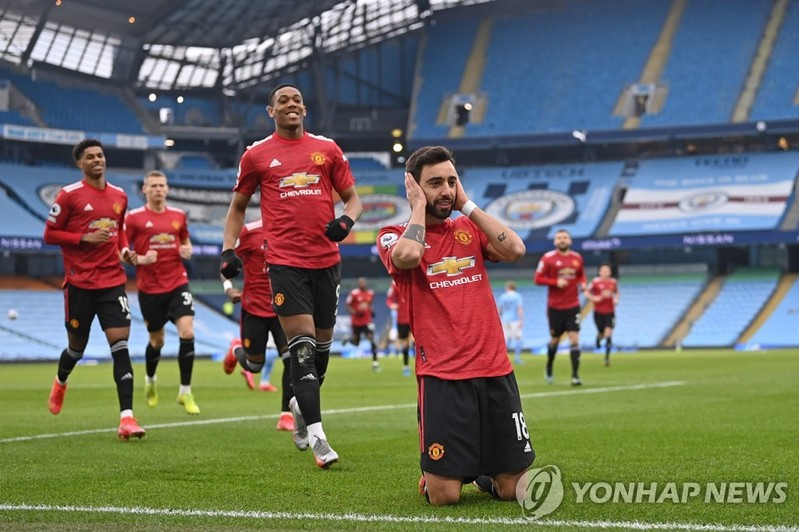 맨유, 맨시티 21연승 끝냈다…EPL '역전 우승' 희망가