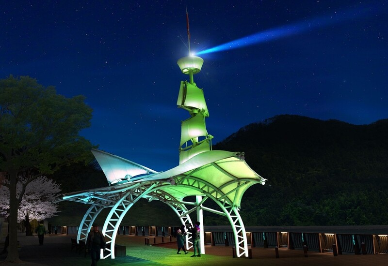 단양군 돛단배 조형물 등 '달빛 야간팔경' 조성