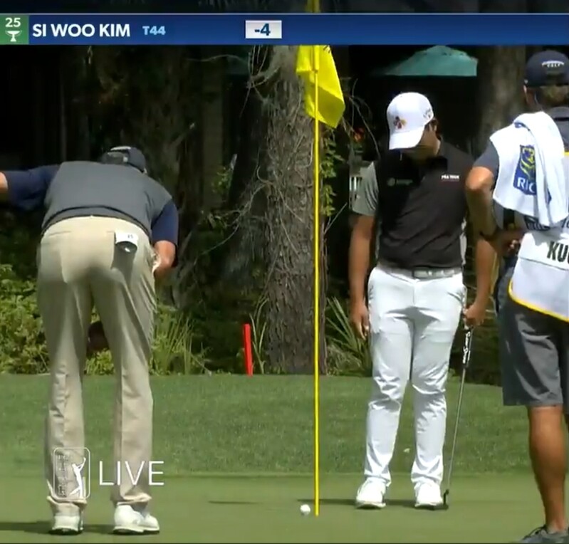 김시우, 버디 퍼트 들어갔지만 10초 이상 걸려 '파'