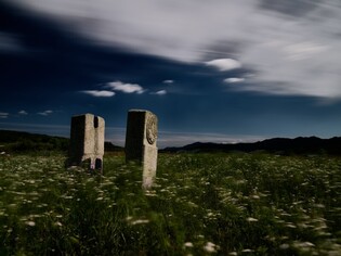 Trace of Buddha's Land lined with summer flowers