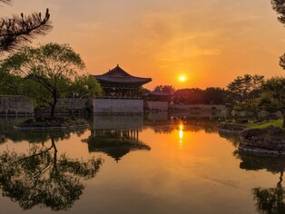 Warm sunset surrounds the millennial kingdom