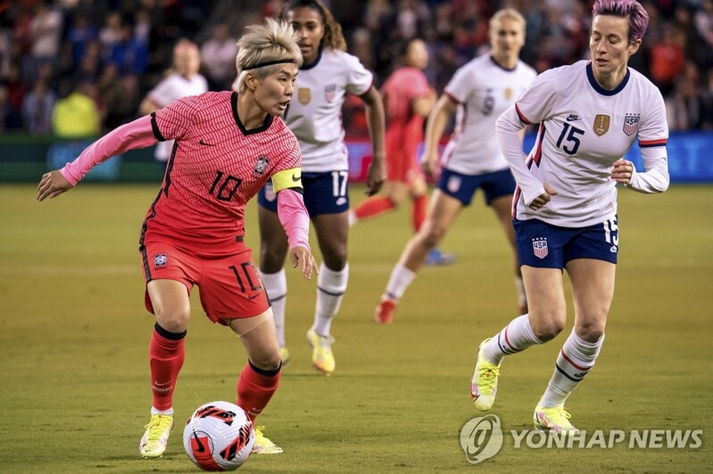 (LEAD) S. Korea hold mighty U.S. to scoreless draw in women's football friendly