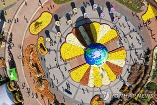 Many visitors at Hampyeong Grand Chrysanthemum Festival