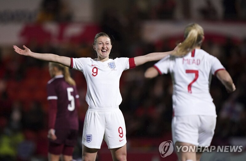 '4명이 해트트릭' 잉글랜드 女축구대표팀, 라트비아에 20-0 대승
