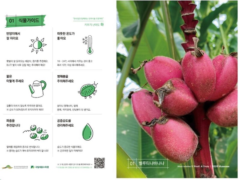 세종수목원, 반려식물 정보 담은 관리카드·책자 무료배포