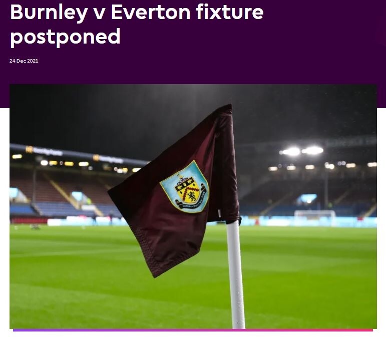 EPL 번리-에버턴전, 코로나19 등으로 연기…박싱데이 3경기 취소