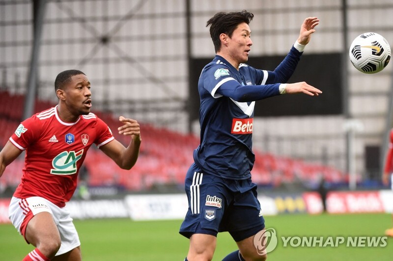 '황의조 풀타임' 보르도, 프랑스컵 32강 탈락…브레스트에 덜미