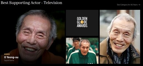 (2nd LD) O Yeong-su wins Golden Globes best TV supporting actor for 'Squid Game'