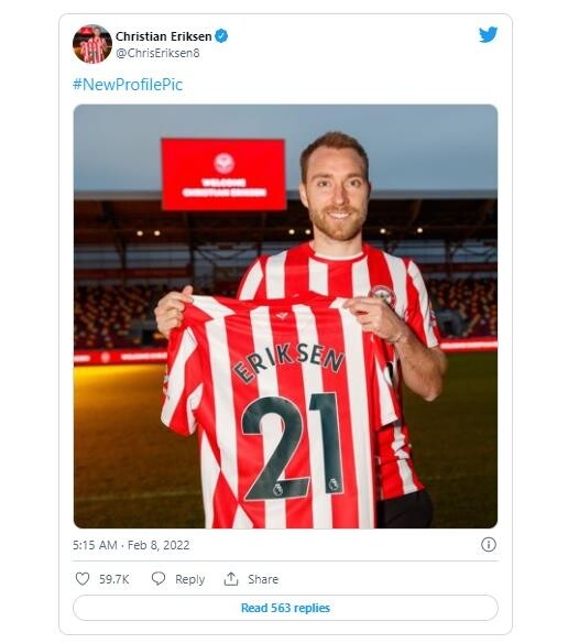 마침내 다시 입은 유니폼…에릭센, 브렌트퍼드서 첫 훈련