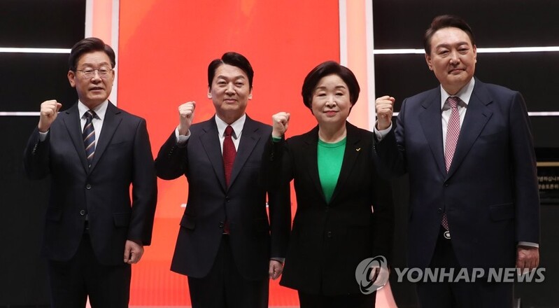 어제 대선후보 4명 선관위 1차 토론회 시청률 34.3%