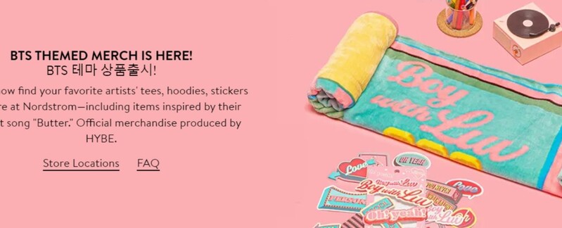 美 백화점 노드스트롬서 'BTS 굿즈' 판매…일부 품목 매진