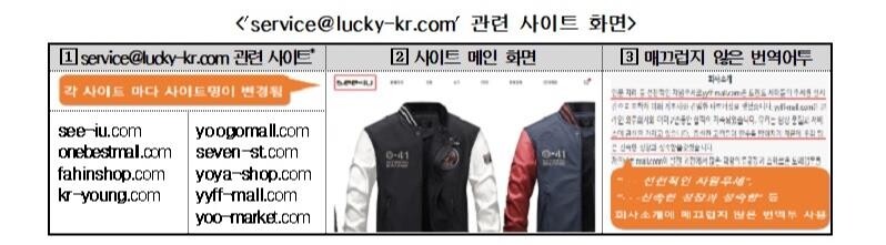 'service@lucky-kr.com' 이메일 사용 사이트 사기의심 주의보
