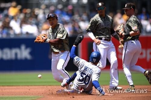 샌디에이고 김하성, 다저스전 3타수 무안타…수비에서도 첫 실책