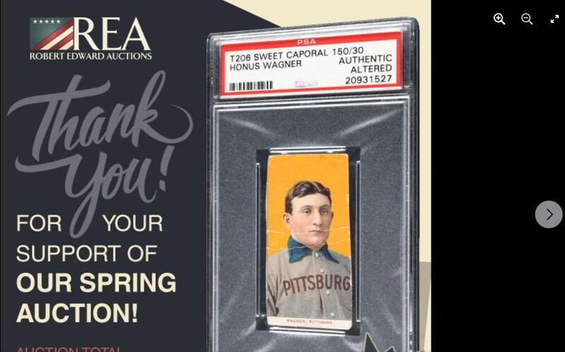 '금값' 와그너 야구카드, 세 면이 잘린 것도 무려 19억원