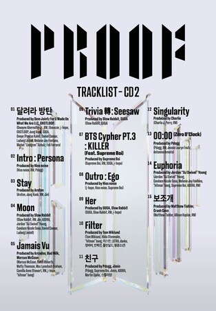 BTS unveils 'Proof' album tracklist for second CD including new song 'Run BTS'