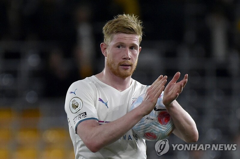 맨시티, 울브스 5-1 꺾고 EPL 2연패 눈앞…더브라위너 4골 폭격