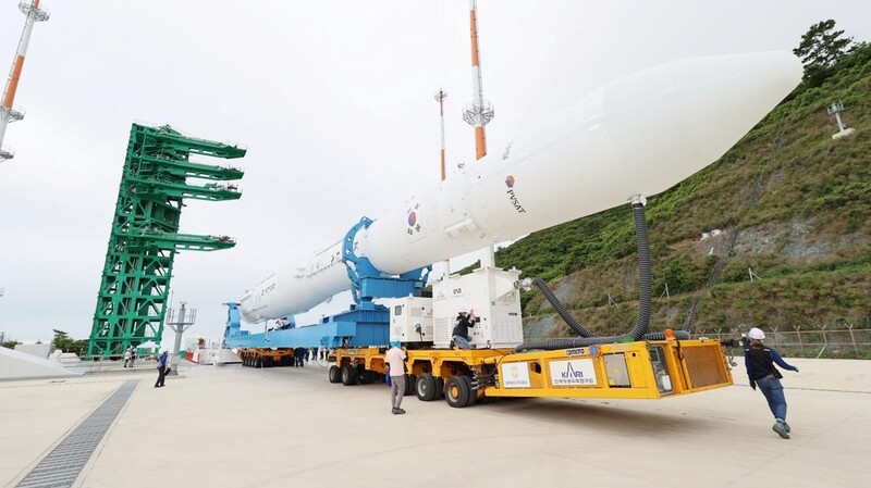 Space rocket Nuri being positioned at launch pad ahead of 2nd launch