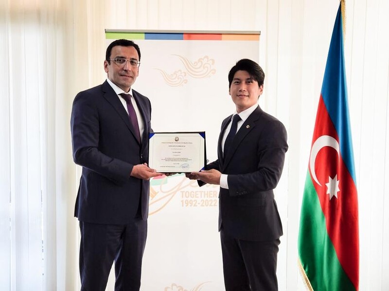 아제르바이잔 정부, 한문화외교사절단에 감사장 전달
