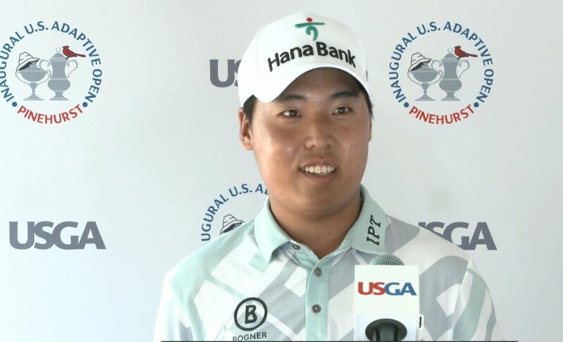 이승민, 장애인 US오픈 골프 2R 선두…초대 챔프 기대