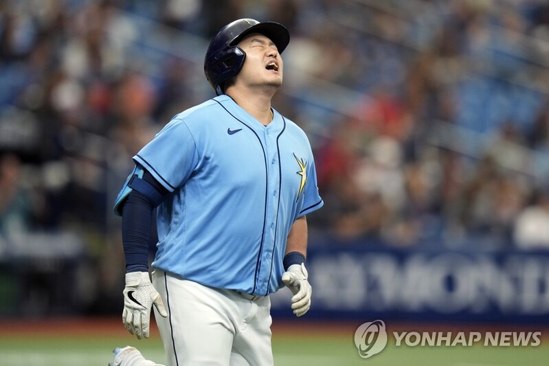 Rays' Choi Ji-man goes hitless in 1st game after trade deadline
