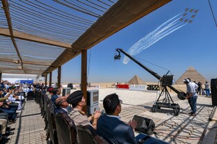 [Moment to Focus] People watching South Korean aerobatic flight team over Giza Pyramids