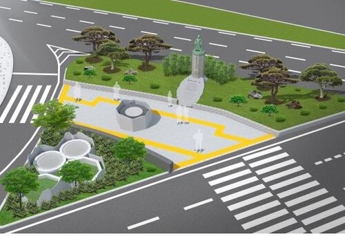 충정로 민영환 선생 동상 준공식 잠정 연기…"비 피해 고려"