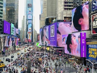 BTS and Galaxy appear on Times Square