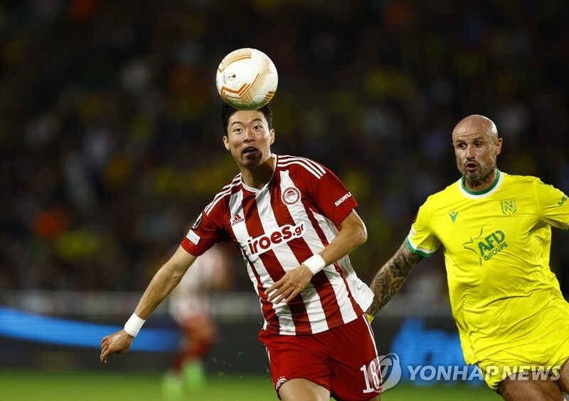 '황의조 UEL 데뷔·황인범 벤치' 올림피아코스, 낭트에 1-2 덜미