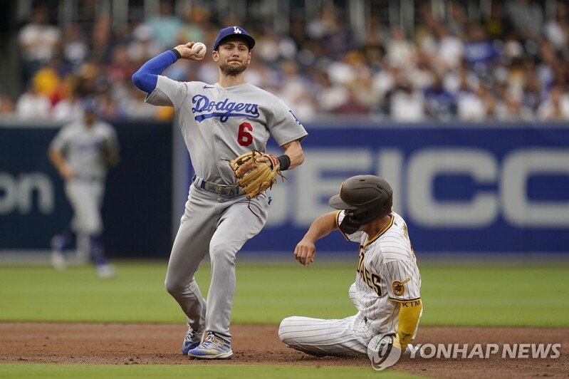 '톱타자 출격' 김하성, 다저스전 1볼넷…팀은 3연승 중단
