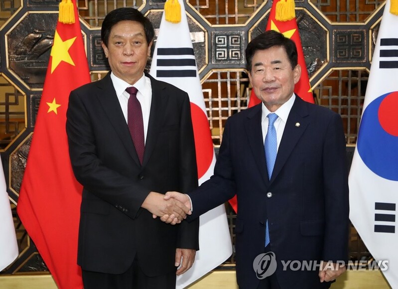 Speaker Kim, China's top legislator agree on beefing up strategic communication for peace on Korean Peninsula
