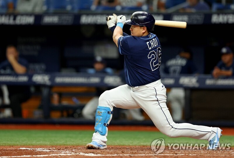 최지만, 4경기 연속 침묵…9회말 만루 기회서 헛스윙 삼진