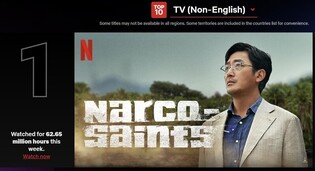 'Narco-Saints' tops weekly viewership chart for non-English series on Netflix
