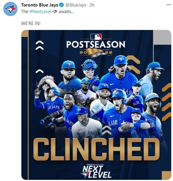 토론토, 2년만에 포스트시즌 진출 확정…AL 와일드카드 3위 확보