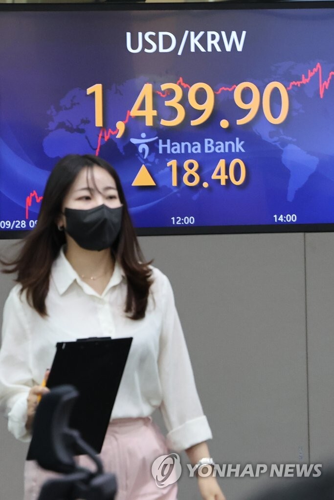 (LEAD) Foreign reserves shrink at fastest pace in 14 yrs in September amid strong dollar