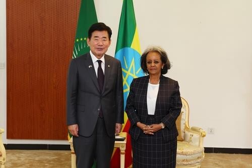 S. Korean Assembly speaker, Ethiopian president discuss economic cooperation