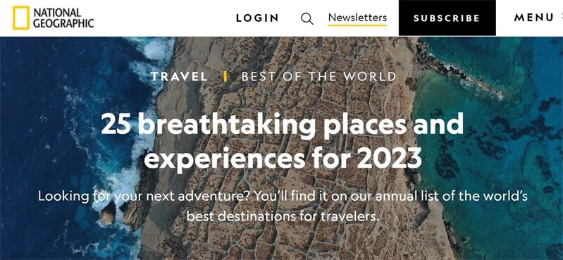 부산, 美내셔널지오그래픽 선정 '2023 세계 최고 여행지'로 뽑혀