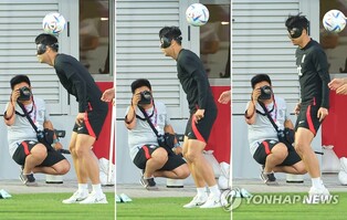 (World Cup) Injured Son Heung-min heads ball in training for 1st time