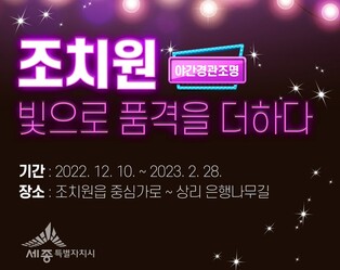 연말연시 조치원의 밤 빛으로 물든다…10일부터 야간 경관조명