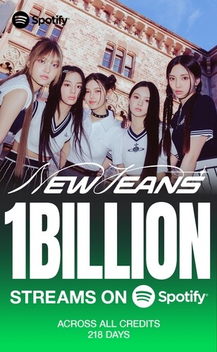 NewJeans songs surpass 1 bln streams on Spotify