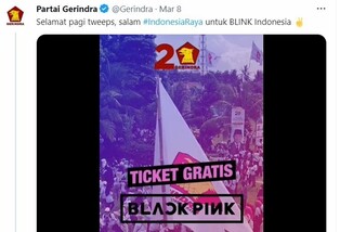 Indonesian parties "Tag a presidential candidate on SNS and get BLACKPINK's concert ticket"