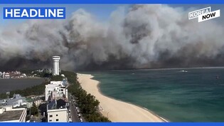 East coast areas hit by typhoon-class strong winds, wildfires