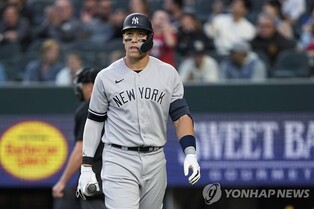 양키스 저지, 오른쪽 고관절 부상…"MRI 결과 기다리는 중"