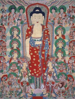 "문경 김룡사 대형불화, 곳곳서 은박 사용…부족한 금박 보완"