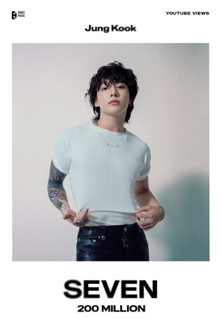 BTS 정국 '세븐' 뮤직비디오 2억뷰 돌파…공개 55일만